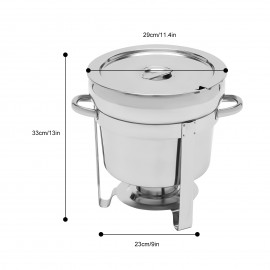 11L Commercial Soup Chafer Chafing Dish Stainless Steel Food Warmer Pot with Lid