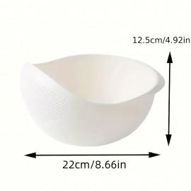 1pc, Plastic Rice Washing Bowl With Strainer - Efficiently Wash Small Grains And Kitchen Gadgets