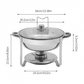 5 Qt Chafing Dish Buffet Set Stainless Steel Round Chafers Buffet Food Warmer