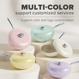 4PCS Macaron Colorway Non-Stick Ceramic Pans - Ultra High Quality, Durable, and Easy-to-Clean Cookware - Perfect for Kitchenware and Cooking Enthusiasts