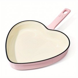 Enameled Cast Iron Heart Skillet, Pink Champagne by Drew Barrymore