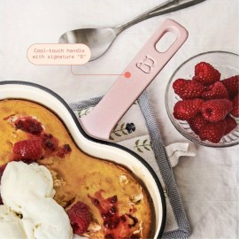 Enameled Cast Iron Heart Skillet, Pink Champagne by Drew Barrymore