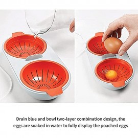 2-Cup Microwave Egg Poacher - Quick and Easy Microwave Cooking, Perfectly Cooks 2 Eggs, Unique Design - Essential Kitchen Gadget, High-Quality Cookware