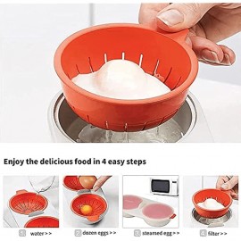 2-Cup Microwave Egg Poacher - Quick and Easy Microwave Cooking, Perfectly Cooks 2 Eggs, Unique Design - Essential Kitchen Gadget, High-Quality Cookware