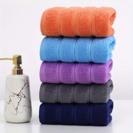 6pcs Solid Color Cotton Towel Set, Washcloths Hand Towel Bath Towel, Soft & Absorbent Towels For Bathroom, 2 Bath Towel & 2 Hand Towel & 2 Washcloths, Bathroom Supplies