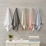 Cotton Waffle Jacquard Antimicrobial Bath Towel 6 Piece Set