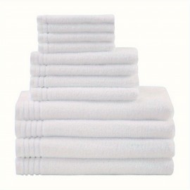 100% Cotton 12 Piece Bath Towel Set, White