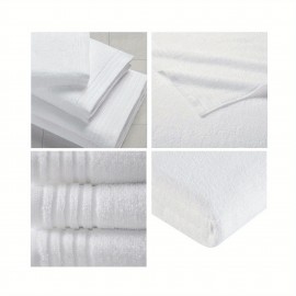 100% Cotton 12 Piece Bath Towel Set, White