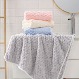 1 Pc Ultra-Soft Microfiber Bath Towels - Super Absorbent, Quick-Dry Waffle Weave Towels For Daily Use, Spa, Gym & Travel - Fragrance-Free, Polyester/ Polyamide Blend Microfiber Hair Towel Microfiber Towel