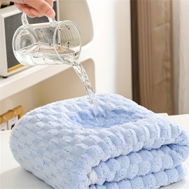 1 Pc Ultra-Soft Microfiber Bath Towels - Super Absorbent, Quick-Dry Waffle Weave Towels For Daily Use, Spa, Gym & Travel - Fragrance-Free, Polyester/ Polyamide Blend Microfiber Hair Towel Microfiber Towel