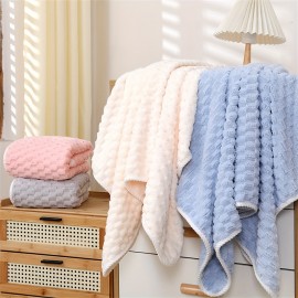 1 Pc Ultra-Soft Microfiber Bath Towels - Super Absorbent, Quick-Dry Waffle Weave Towels For Daily Use, Spa, Gym & Travel - Fragrance-Free, Polyester/ Polyamide Blend Microfiber Hair Towel Microfiber Towel