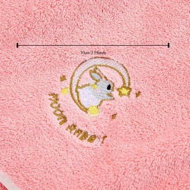 Three-piece moon rabbit bath towel set, coral velvet towel with hooks, the fabric is soft, skin friendly and not easy to lose hair