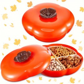 Set Of 2 Individual Trays With Lids, Vegetable Tray, 4-compartment Snack Bowl, Dried Fruit Tray, Candy Storage Box, Snack Container, Nuts