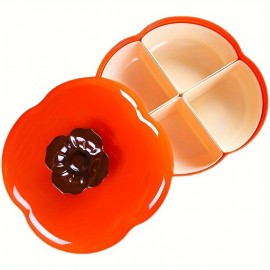 Set Of 2 Individual Trays With Lids, Vegetable Tray, 4-compartment Snack Bowl, Dried Fruit Tray, Candy Storage Box, Snack Container, Nuts