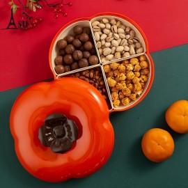 Set Of 2 Individual Trays With Lids, Vegetable Tray, 4-compartment Snack Bowl, Dried Fruit Tray, Candy Storage Box, Snack Container, Nuts