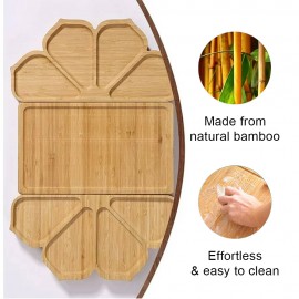 Large Bamboo Charcuterie Boards Set with Knife Set, Cheese Board Bridal Shower Anniversary Wedding Engagement Birthday Christmas Ideal for Couples, Kitchen Accessories Essentials Stuff Cheese Boards House Warming New Home Gifts for Women Mom Wife