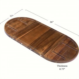 Premium Acacia Wood Serving Platter with Magnetic Design Versatile and Eco-Friendly Charcuterie and Cutting Board