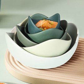 Unique Lotus Design Ceramic Salad Bowl - Handcrafted, Food-Safe, Ideal for Home and Restaurant Use - Perfect for Serving Fresh Fruits, Salads, and Desserts