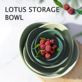 Unique Lotus Design Ceramic Salad Bowl - Handcrafted, Food-Safe, Ideal for Home and Restaurant Use - Perfect for Serving Fresh Fruits, Salads, and Desserts