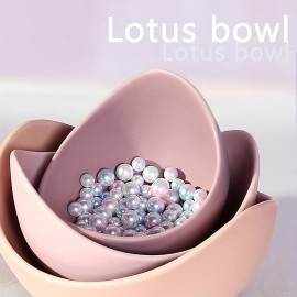 Unique Lotus Design Ceramic Salad Bowl - Handcrafted, Food-Safe, Ideal for Home and Restaurant Use - Perfect for Serving Fresh Fruits, Salads, and Desserts