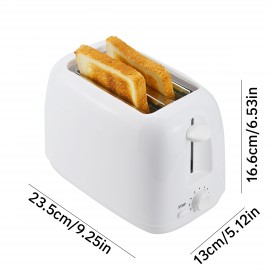 2-Slice Wide Slot Bread Toaster - Defrost, Reheat, Cancel Functions - Compact Breakfast Machine for Bagels, English Muffins, and Toast