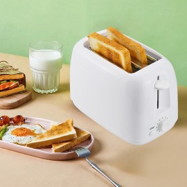 2-Slice Wide Slot Bread Toaster - Defrost, Reheat, Cancel Functions - Compact Breakfast Machine for Bagels, English Muffins, and Toast