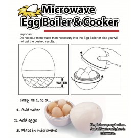 4-Capacity Microwave Egg Cooker - Quick & Easy Hard Boiled Eggs Maker with Compact Egg Shape Design, Time-Saving, Uncharged Power Mode for Kitchen