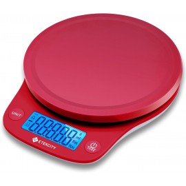 Etekcity 0.1g Food Kitchen Scale, Digital Ounces and Grams for Cooking, Baking, Meal Prep, Dieting, and Weight Loss, 11lb/5kg, Red