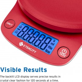 Etekcity 0.1g Food Kitchen Scale, Digital Ounces and Grams for Cooking, Baking, Meal Prep, Dieting, and Weight Loss, 11lb/5kg, Red