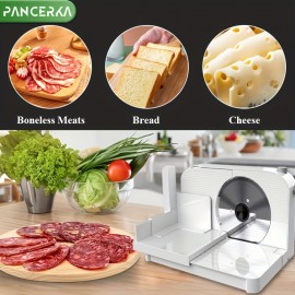 1pc 150W Premium Electric Stainless Steel Meat Slicer - Adjustable 0-15mm Cutting Thickness, Effortless Deli Food, Meat, Vegetables, Fruits Cutting, Ideal for Home, Commercial, and Father's Day Gift Use