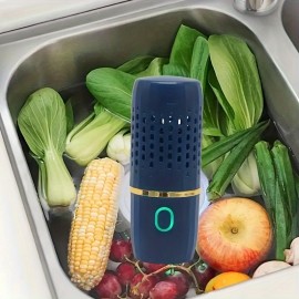 Oxygen Ion Fruit & Vegetable Purifier - Portable Capsule, Fast And Efficient Cleaning Of Fruits, Vegetables, Rice And Dishes - Wireless Charging Included