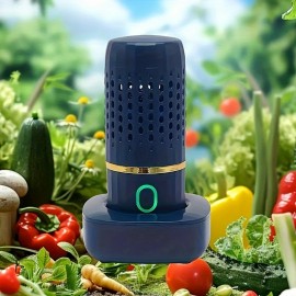 Oxygen Ion Fruit & Vegetable Purifier - Portable Capsule, Fast And Efficient Cleaning Of Fruits, Vegetables, Rice And Dishes - Wireless Charging Included