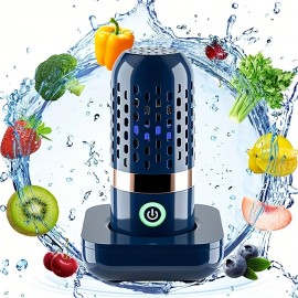 Oxygen Ion Fruit & Vegetable Purifier - Portable Capsule, Fast And Efficient Cleaning Of Fruits, Vegetables, Rice And Dishes - Wireless Charging Included