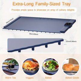 Electric Heating Tray With 5 Adjustable Temperature Controls, Foldable Portable Food Warmer For Parties, Festivals, Entertaining And Family Dinners, Oversized Premium Silicone Heating Pad