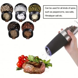 Pepper Grinder, Household Sea Salt Grinder, Electric Adjustable Spice Grinder, Reusable Pepper Crusher, Kitchen Gadgets, Adjustable Roughness, Battery Operated LED Light, One Hand Automatic Operation, Suitable For Any Occasion!