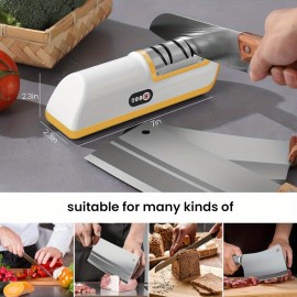 2-Stage Professional Electric Knife Sharpener - Quick Sharpening and Polishing for All Kitchen Knives, Rechargeable Lithium-Polymer Battery, USB Dual Use, Easy to Operate and Store, Compact Design for Home and Kitchen Use