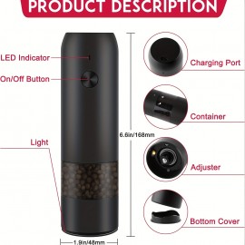 Lectric Salt & Pepper Grinder Set, Battery Powered Household Seasoning Grinder, Portable Handheld Grinder For Kitchen