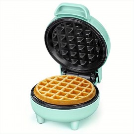 Mini Waffle Maker, 550W Waffle Iron, Ready Indicator Light, Cool Touch Handle, Non Stick Coating, Compact Size, Green