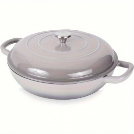 4.5 QT Miereirl Enameled Dutch Oven - Chafing Dishes with Dual Handles, Non-stick Enamel Coated Cookware for Bread Baking, Cooking, and Versatile Kitchen Use