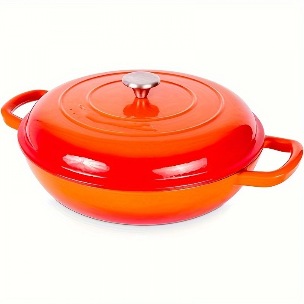 4.5 QT Miereirl Enameled Dutch Oven - Chafing Dishes with Dual Handles, Non-stick Enamel Coated Cookware for Bread Baking, Cooking, and Versatile Kitchen Use