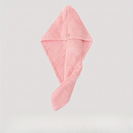 Pink dry hair towel