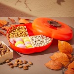 Set Of 2 Individual Trays With Lids, Vegetable Tray, 4-compartment Snack Bowl, Dried Fruit Tray, Candy Storage Box, Snack Container, Nuts