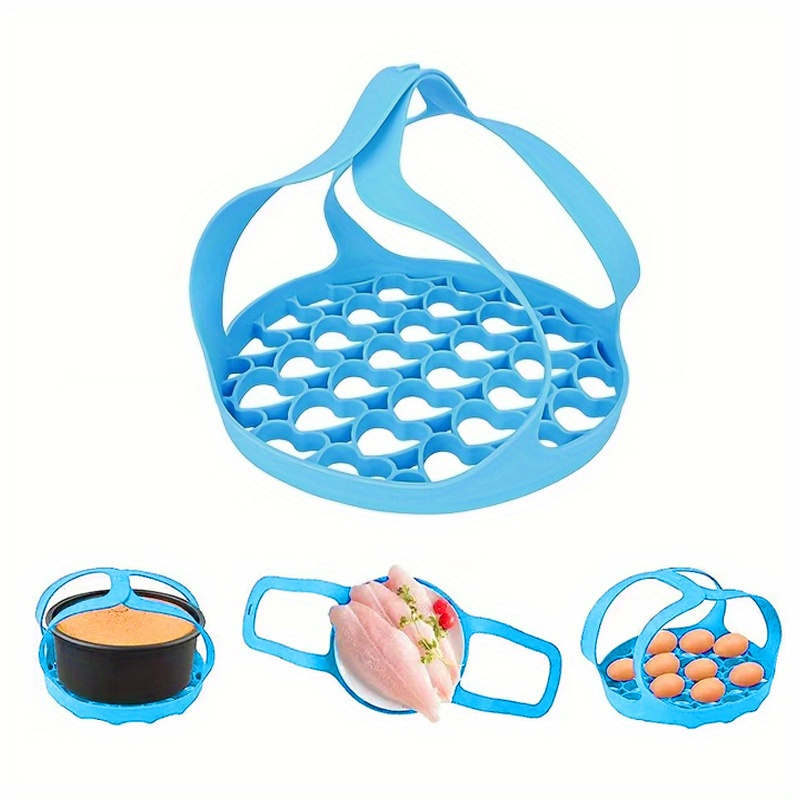 1pc pressure cooker sling silicone bakeware sling for 6 qt     and multi function cooker anti scalding bakeware lifter steamer rack bpa free silicone egg steamer rack details 2