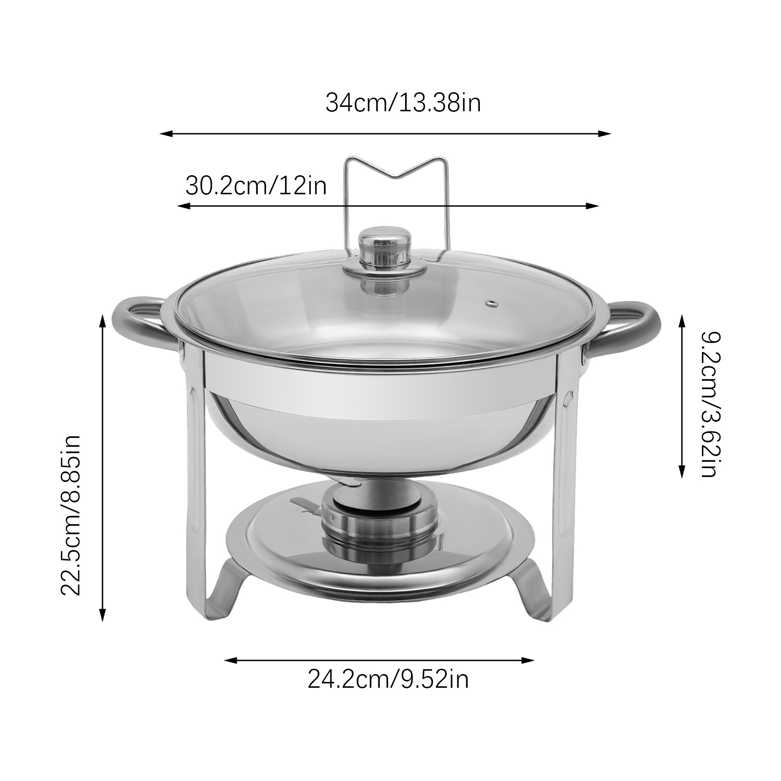 5 qt chafing dish buffet set stainless steel round chafers buffet food warmer details 0