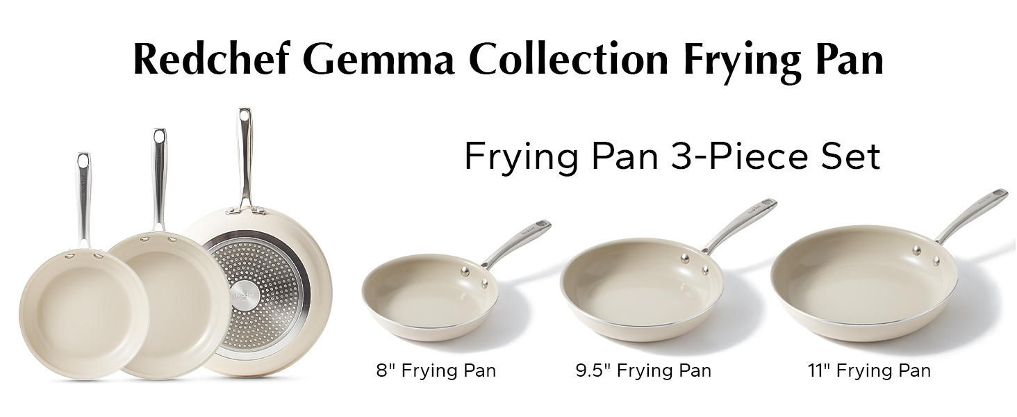   nonstick frying pans set ceramic pan skillet non toxic pans for cooking 8 9 5 11 ceramic frying pan set pfas ptfe pfoa free with stay   dishwasher oven safe beige details 1