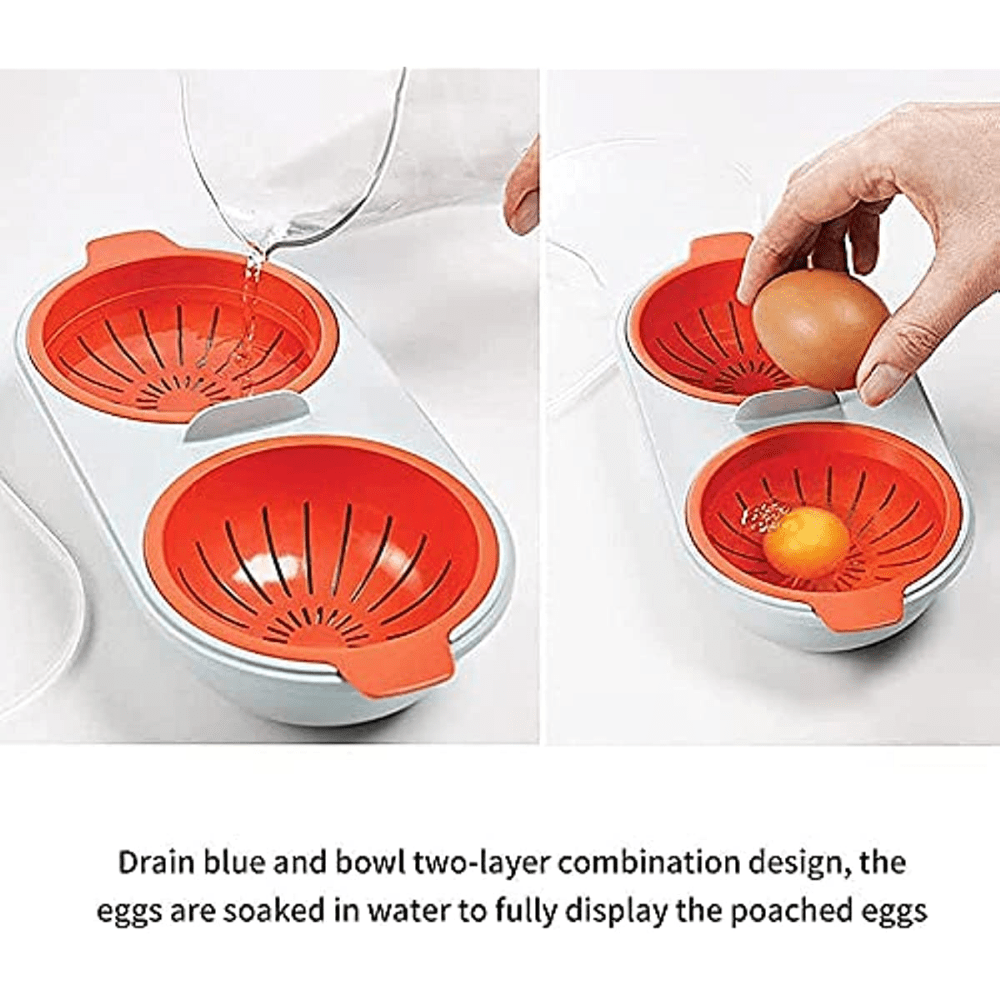 one set of microwave eggs poacher microwave   boiler 2 cups design cookware kitchen tools details 0