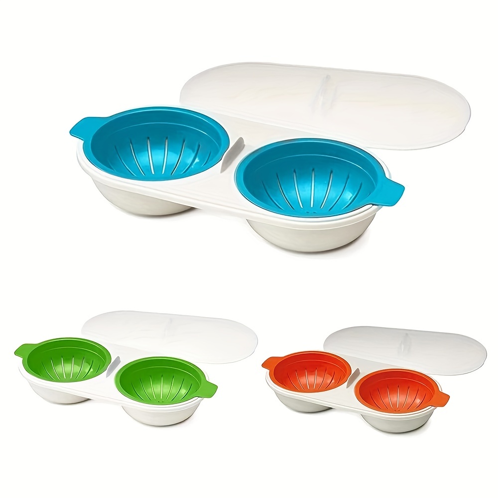 one set of microwave eggs poacher microwave   boiler 2 cups design cookware kitchen tools details 4