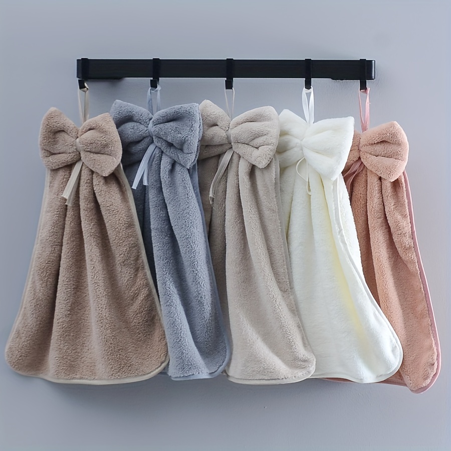 3pcs kitchen towel set bowknot skirt pattern tableware cleaning cloth absorbent quick drying dish towel for household cleaning ideal kitchen essentials details 2