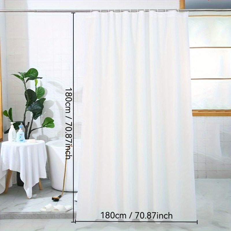 bathroom shower curtain waterproof plastic shower curtain premium peva hotel quality premium white shower curtain liner for bathroom light weight cloth washable 71x71 white details 2