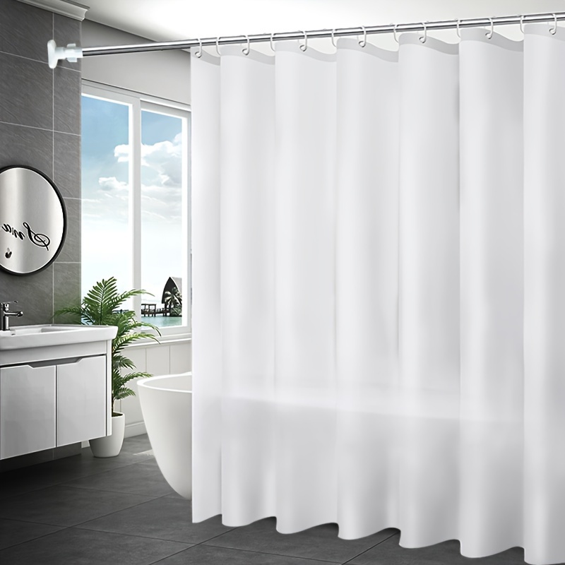 bathroom shower curtain waterproof plastic shower curtain premium peva hotel quality premium white shower curtain liner for bathroom light weight cloth washable 71x71 white details 5